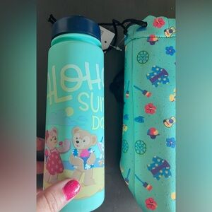 New Aulani Disney Resort Duffy & Friends Aqua Aloha Drink Bottle Tumbler Hawaii